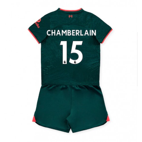 Fotbalové Dres Liverpool Chamberlain #15 Dětské Alternativní 2022-23 Krátký Rukáv (+ trenýrky)
